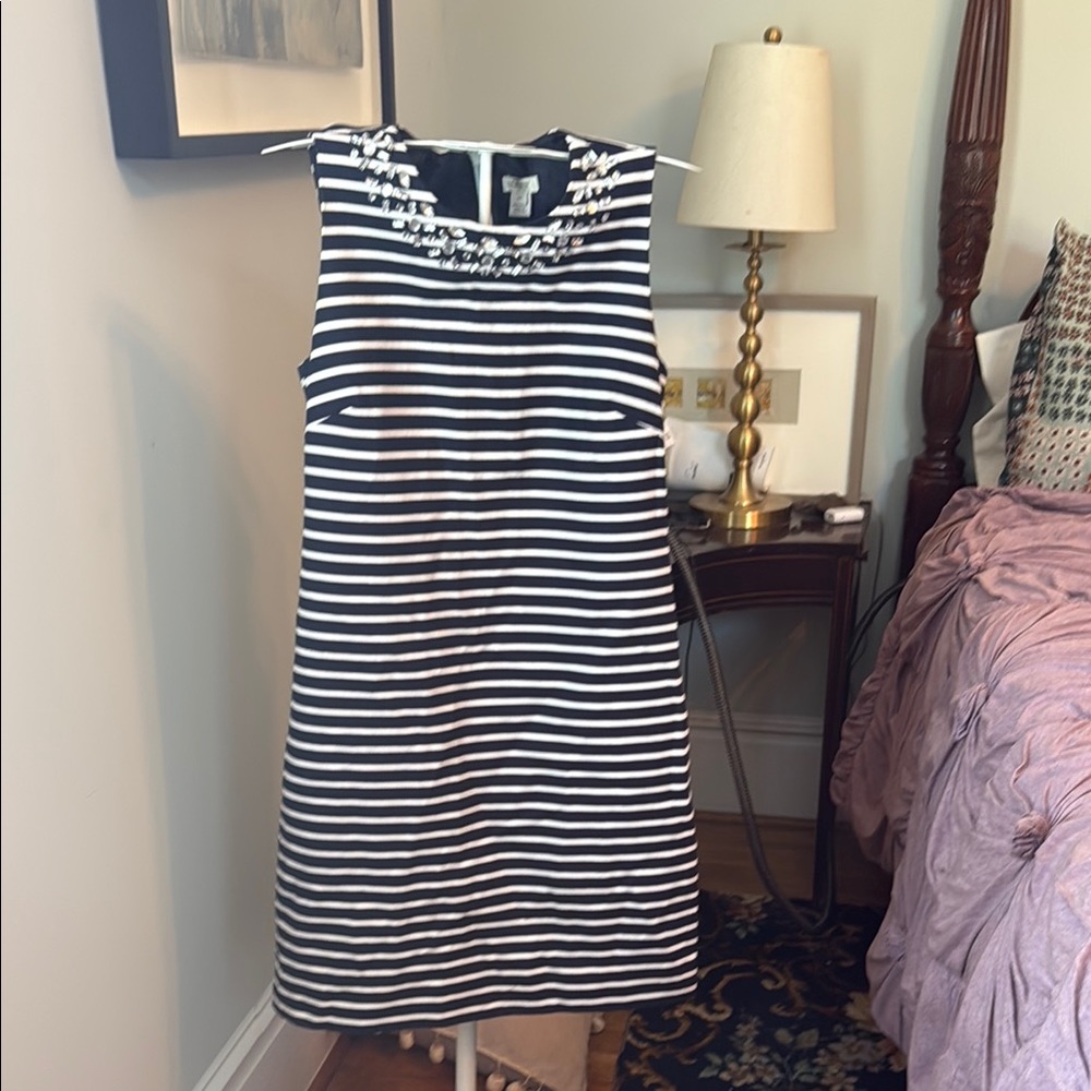 J. Crew Rhinestone Neck Sheath Dress- worn about 4 times